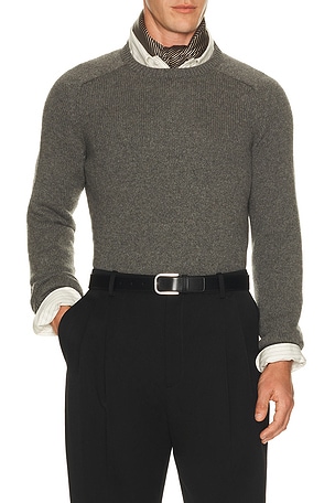 Saint Laurent Round Neck Sweater in Grey