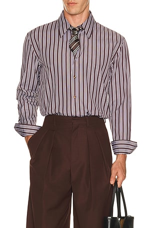 Saint Laurent Classic Fit Shirt in Brown