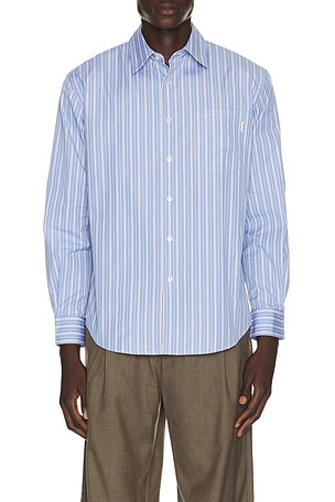 Saint Laurent Boxy Chalk Blue Black in Blue