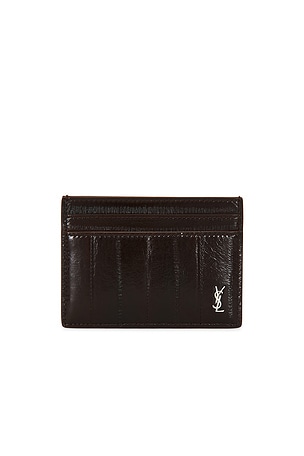 Saint Laurent Credit Card Case in Brown