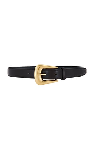 Saint Laurent Boucle Folk Belt in Chocolate