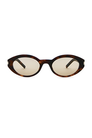 Saint Laurent Oval Sunglasses in Brown