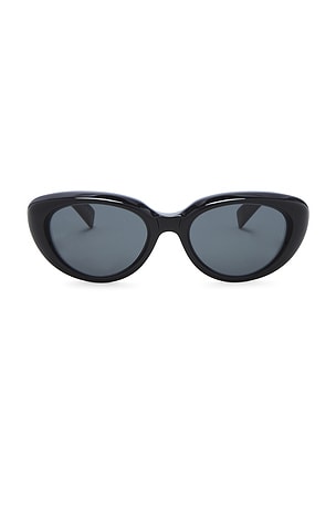 Saint Laurent Bold Angled Cat Eye Sunglasses in Black