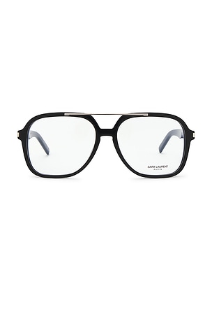Saint Laurent Corner Angle Rectangular Optical Eyeglasses in Black