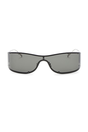 Saint Laurent Mask Sunglasses in Metallic Silver