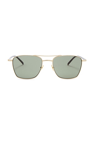 Saint Laurent Light Metal Pilot Sunglasses in Metallic Gold