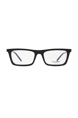 Saint Laurent Betty Thin Rectangular Optical Eyeglasses in Black