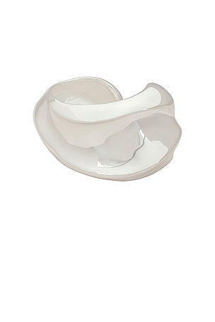 Saint Laurent Twist Cuff in Metallic Silver