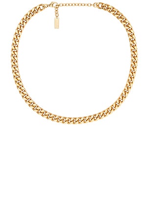 Saint Laurent Court Necklace in Metallic Gold