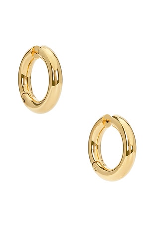 Saint Laurent Mini Hoop Earrings in Metallic Gold