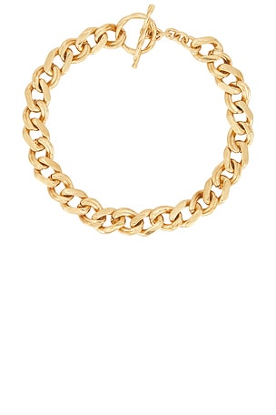 Saint Laurent Collier Court Torsade Necklace in Metallic Gold