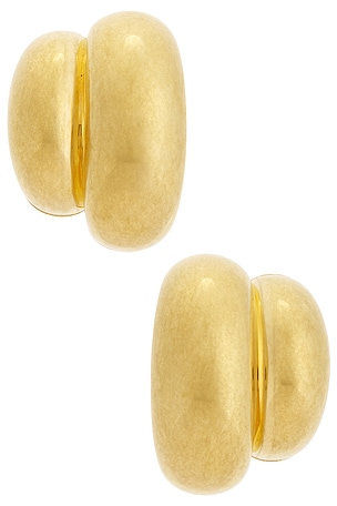 Saint Laurent Bo Rondelle Earrings in Metallic Gold