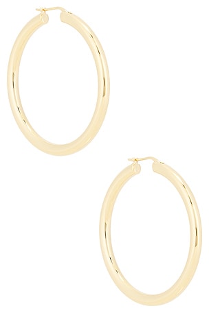 Saint Laurent Creoles Simple Earrings in Metallic Gold