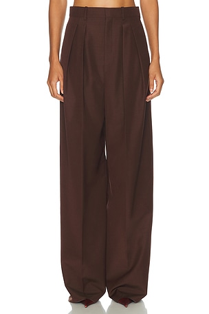 Saint Laurent Straight Leg Pant in Brown