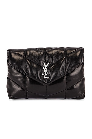 Saint Laurent Small Puffer Pouch in Black
