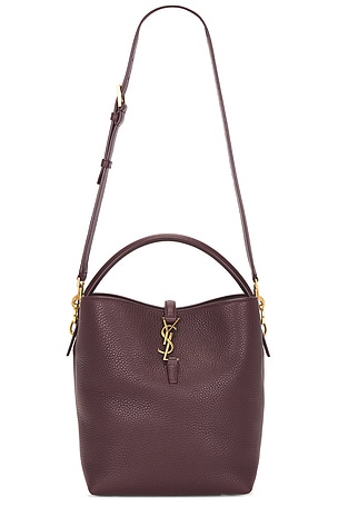 Saint Laurent Le 37 Supple Bucket Bag in Burgundy