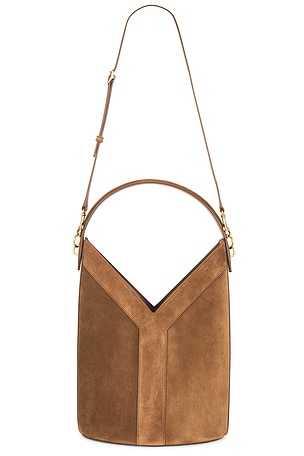 Saint Laurent Y Bucket Top Handle Bag in Brown