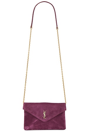 Saint Laurent Small Chain Pouch in Wine