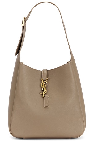 Saint Laurent Le 5 a 7 Cassandre Small Shoulder Bag in Beige