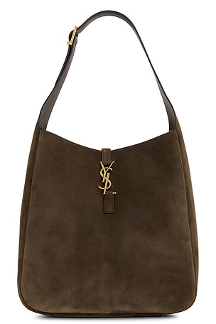 Saint Laurent Large Le 5 a 7 Supple Shoulder Bag in Brown