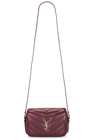Saint Laurent Loulou Cassandre Toy Crossbody Bag in Burgundy