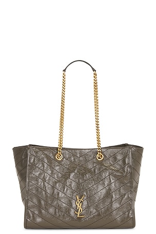 Saint Laurent East West Niki Shopping Bag in Brown