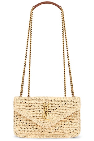 Saint Laurent Mini Loulou Chain Bag in Neutral