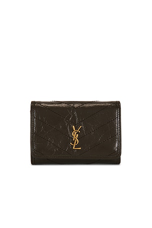Saint Laurent Slim Tri-fold Wallet in Dark Green