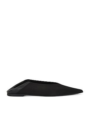 Saint Laurent Carolyn Flat Slipper in Black