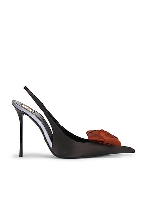 Saint Laurent Amalia Slingback Pump in Charcoal