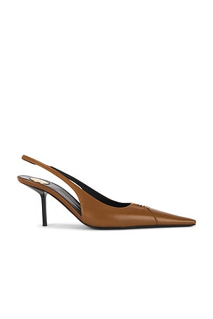 Saint Laurent Babylone Slingback Pump in Brown