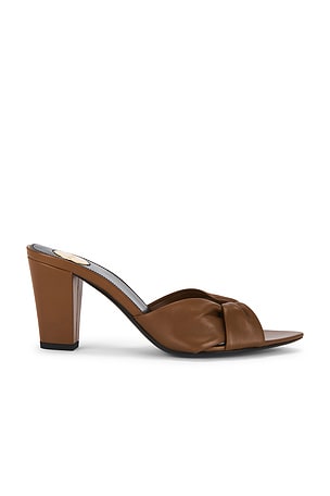 Saint Laurent Franciane Mule Sandal in Brown