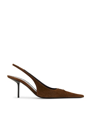 Saint Laurent Babylone Slingback Pump in Brown