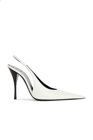 Saint Laurent P.A.R.I.S. Slingback Pump in Ivory