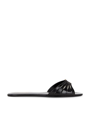 Saint Laurent Babylone Slide Sandal in Black