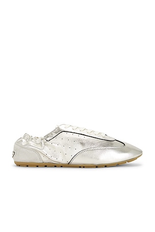 Saint Laurent Lewis Low Top Sneaker in Metallic Silver