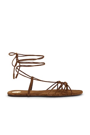 Saint Laurent Babylone Flat Sandal in Brown