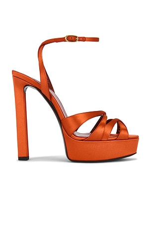 Saint Laurent Chandelle Platform Sandal in Orange