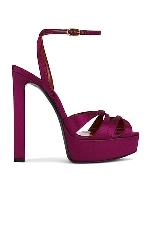 Saint Laurent Chandelle Platform Sandal in Fuchsia