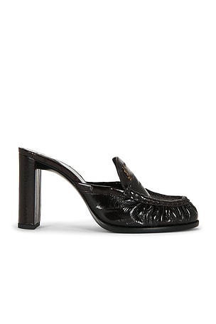 Saint Laurent Le Loafer Mule Pump in Chocolate