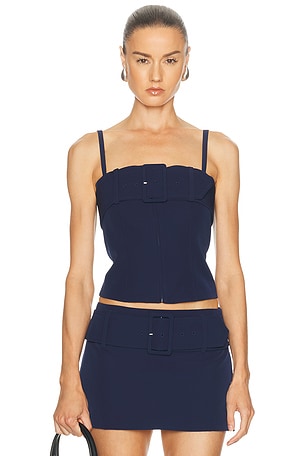Sandy Liang Ahsoka Top in Navy