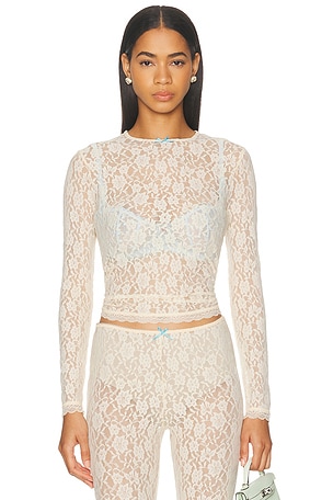 Sandy Liang Scoby Top in Ivory