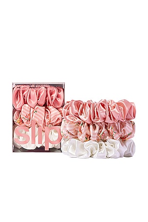 slip Large Scrunchies Set Of 3 in Pink