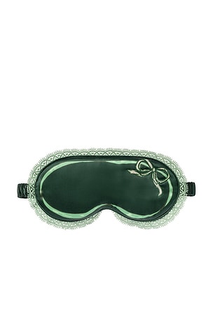 slip Pure Silk Beauty Sleepover Set With Lace Trim in Green