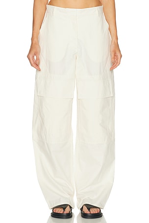 Stella McCartney Washed Cotton Cargo Trouser in Ivory