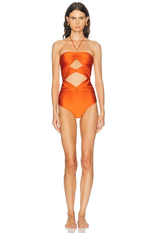 Shani Shemer Salma One Piece Swimsuit in Orange