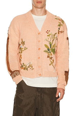 Story mfg. Hand Knit Sunwell Cardigan in Pink