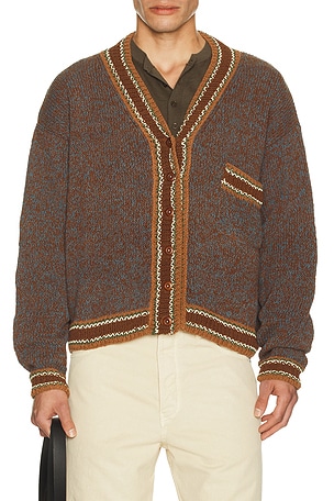 Story mfg. Bulb Cardigan Knit in Brown