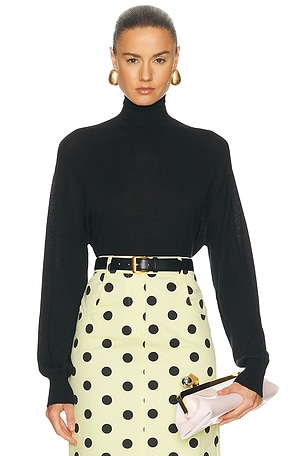 SAME Relaxed Cashmere Turtleneck Sweater in Black