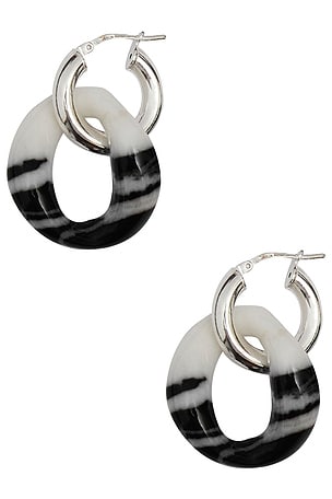 Santangelo Bad Orb Zebra Earrings in Metallic Silver